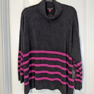 Vince Camuto Cozy Carbon Striped Turtleneck 3X NWT